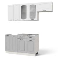 Кухонный гарнитур Равенна Сосна лофт/Дуб светлый/Дуб дымчатый (Столешница Альберика) 1,4м 