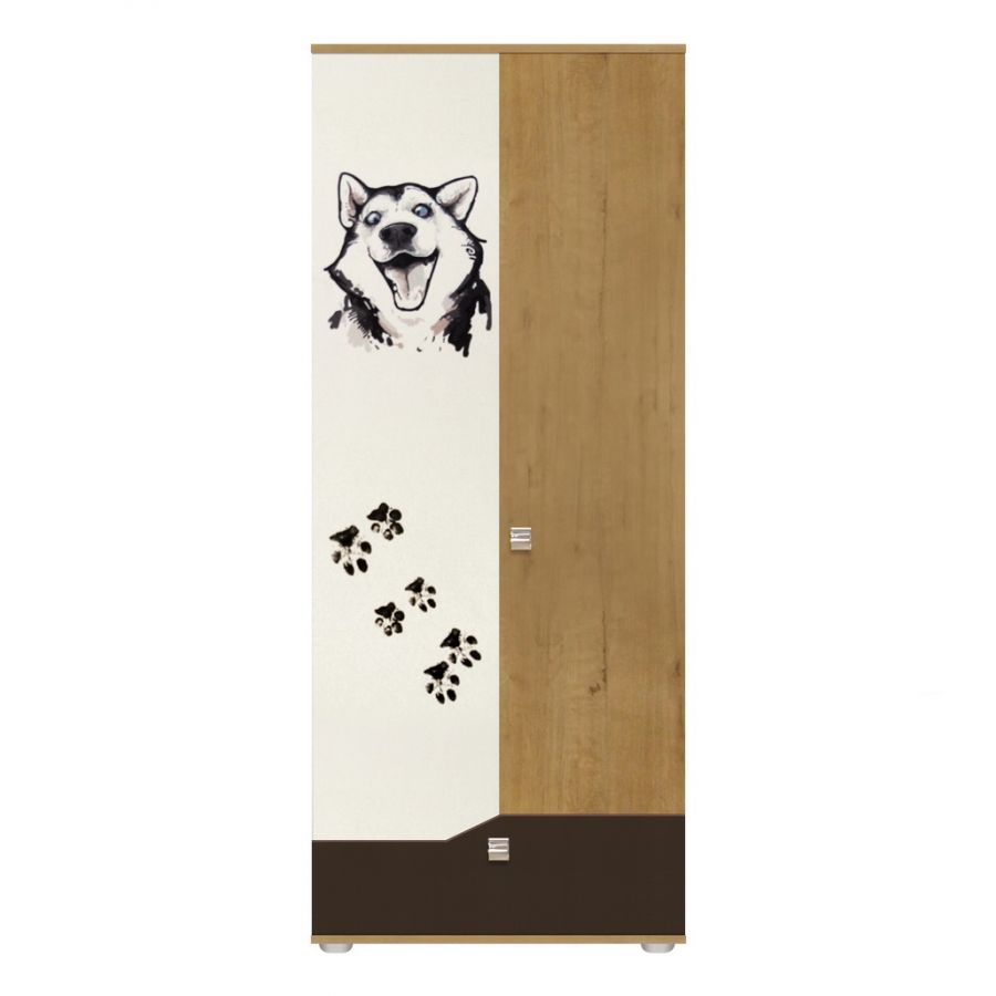 Фрэнд Шкаф плательный (Дуб Бунратти/Белый/Скала/фотопеч