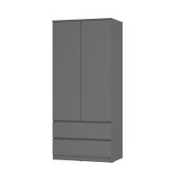 Шкаф 2-х створчатый Симпл ШК-03 (802*1900*514мм) лдсп графит