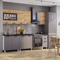 Кухонный гарнитур "Крафт" 2,0 м тип 2 Графит