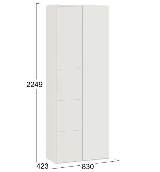 Стелла Шкаф угловой 402.23 Исп.2/Белый холст/Белый жемчуг