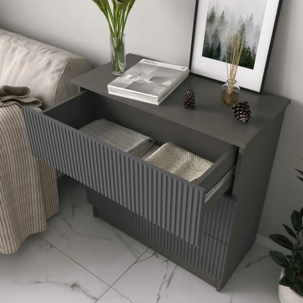 Комод К-54 3 ящ. Эйхория/Серый графит