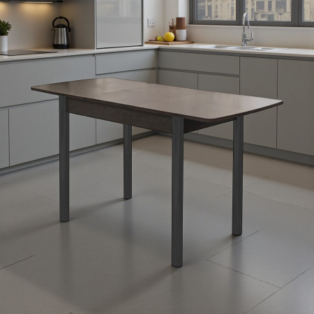 Стол Уют 3 900(+350)*600*750 ДСП венге/опора D50 "труба" Черный