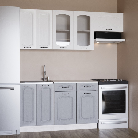 Кухня РАВЕННА Сосна лофт/Дуб светлыйДуб дымчатый (Столешница Олива) 