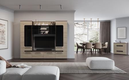 Гостиная Сона Дуб Ривьера Светлый-Дуб Венге