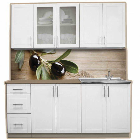 Кухонный гарнитур №9 белый глянец (столешник, без мойки) 2,0м