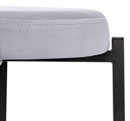 Табурет Авис металл черный,велюр Ultra Smoke Дым