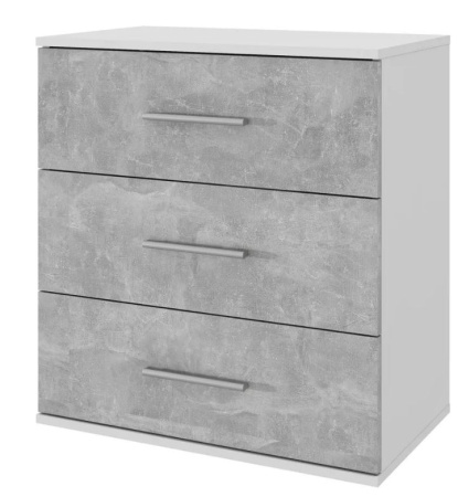 Комод "Алекс" Белый/Бетон