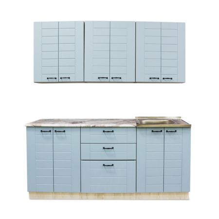 Кухонный гарнитур Сонет сосна лофт/бирюза (столещник, без мойки) 1,8м Кухонный гарнитур Сонет сосна лофт/бирюза (столещник, без мойки) 1,8м