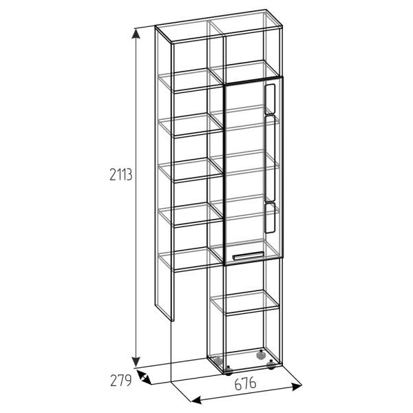 Crown 22 (гостиная) Шкаф МЦН (01) (Дуб золотистый/Графит) Crown 22 (гостиная) Шкаф МЦН (01) (Дуб золотистый/Графит)
