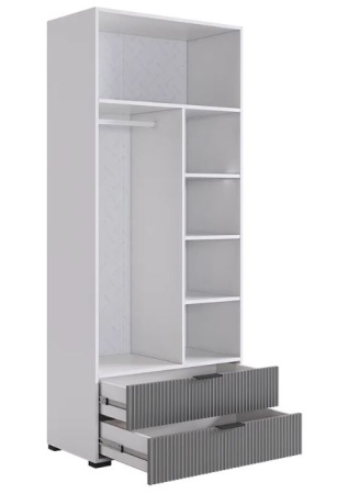 Зефир Шкаф двухдверный 120.01/белое дерево/серый (эмаль)