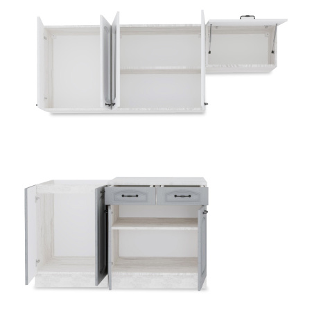 Кухня РАВЕННА Сосна лофт/Дуб светлыйДуб дымчатый (Столешница Олива) 