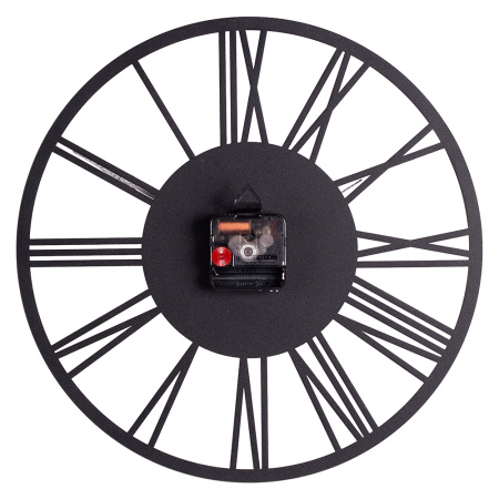 3532-003B Часы настенные из металла, d=35 см, чёрный "Рим" 