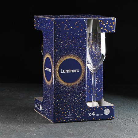 Набор бокалов для шампанск160 мл "Серебряная дымка"4шт