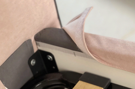 Кровать с основанием Лео 120х200см розовый/графит/велюр