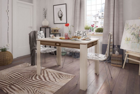 Стол обеденный  раздвижной Гермес 2 (дуб млечный/венге)