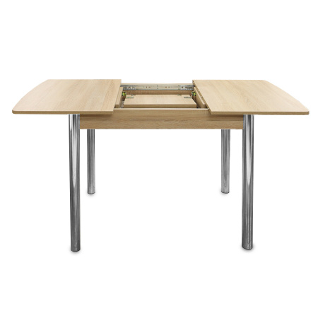 Стол Уют 3 1100(+390)*700*750 дуб млечный/опора D50 "труба" хром