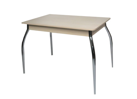 Стол обеденный (1100х700х750) дуб млечный/опора D40 "труба" хром