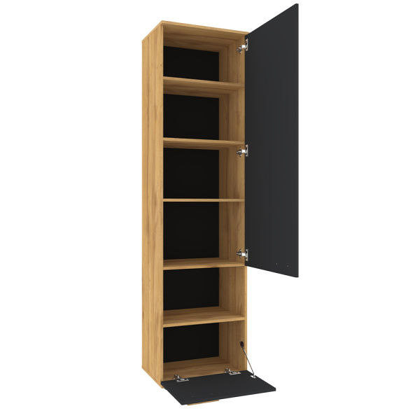 Crown 11 (гостиная) Шкаф МЦН (01) (Дуб золотистый/Графит)  Crown 11 (гостиная) Шкаф МЦН (01) (Дуб золотистый/Графит)