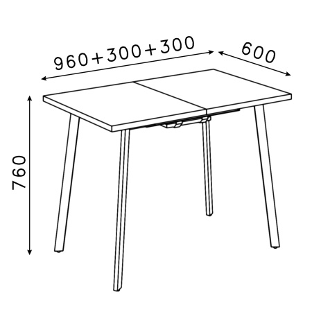 Стол ТИТО EGGER Небраска,Черный
