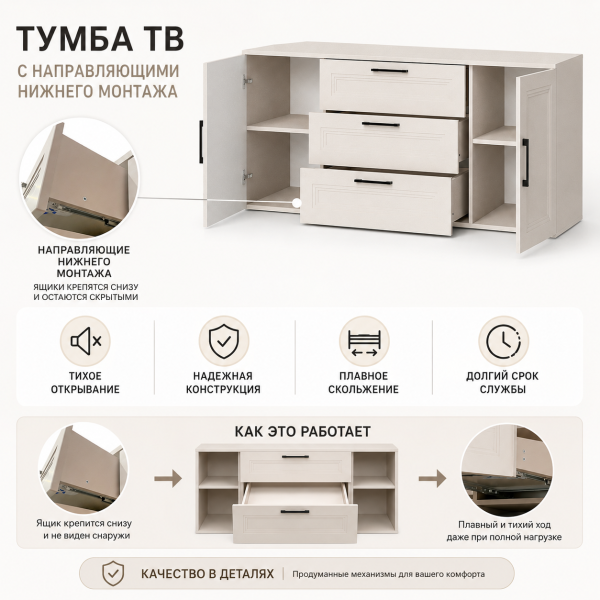 Шале тумба под TV кашемир