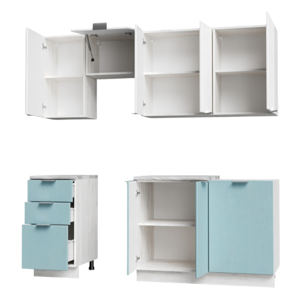 Кухонный гарнитур Самба Сосна Лофт/ Дуб светлый/Дуб бирюза