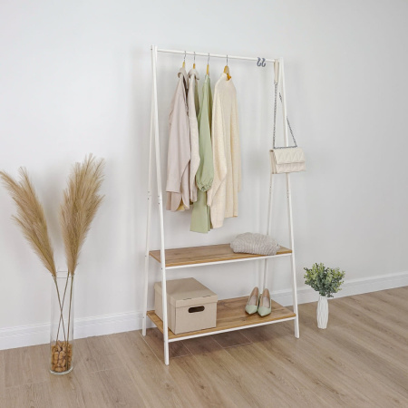 Вешалка гардеробная Алабама 32, дуб вотан/белый