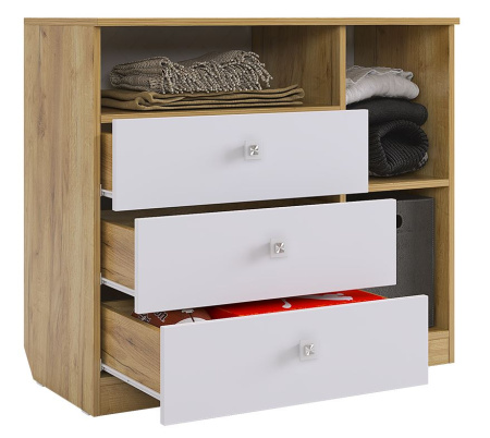 Форсаж Комод (дуб крафт золотой/белый)/без принта