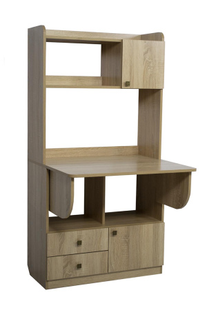 Стол письменный однотумбовый с полкой настольной БН-06/1000/Дуб Сонома