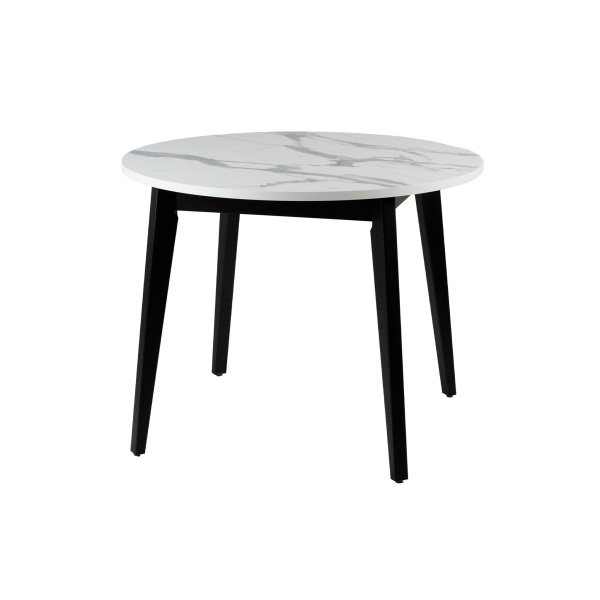 Стол Ориент D980(305),Пластик, мрамор белый, подстолье дерево, эмаль чёрная Стол Ориент D980(305),Пластик, мрамор белый, подстолье дерево, эмаль чёрная