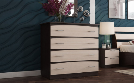 Комод К-6 /Венге/Дуб выбеленный