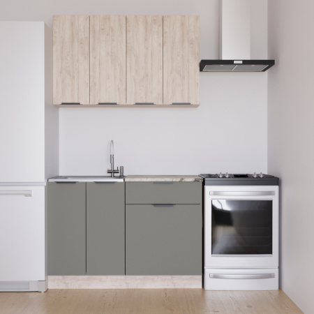 Кухня ДЖАЗ  Дуб Эндгрейн/ЭвоГлосс Тёмно Серый +сушка+планка