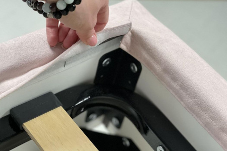 Кровать с основанием Лео 90х200 см нежно-розовый/графит