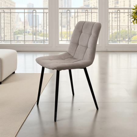 Стул Селеста Велюр Бежевый/ Черный 