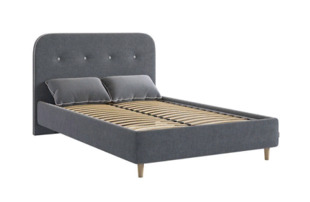 Кровать с основанием Лео 120х200 см графит/галька/велюр