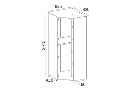 Модерн-Квадро Шкаф угловой