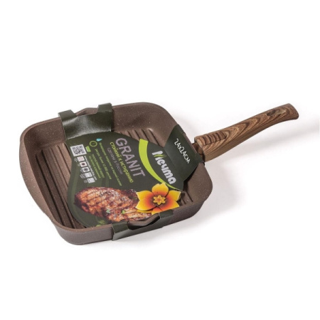 Сковорода-гриль квадр. 24*24 АП Гранит brown арт.64806Б