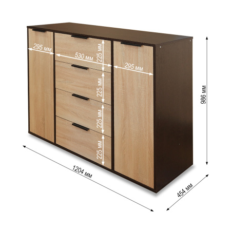 Комод БН-174-03 (1200) дуб венге/дуб сонома