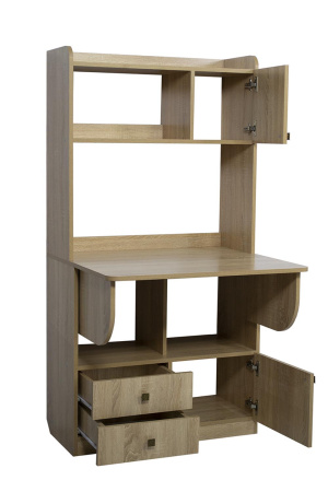 Стол письменный однотумбовый с полкой настольной БН-06/1000/Дуб Сонома