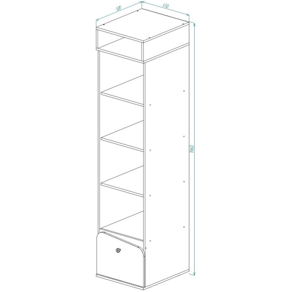 Алиса Стеллаж для детской (белый/ясень анкор белый/розовый)