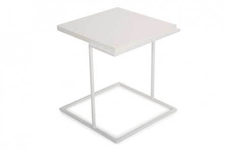 Стол Граф Белый/Белый стекло 500/550/500