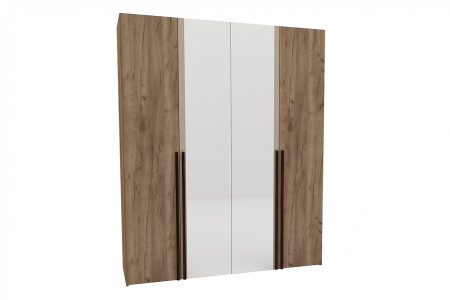 Кара 8 Шкаф для одежды и белья 4 дв. Дуб Табачный Craft/Велюр