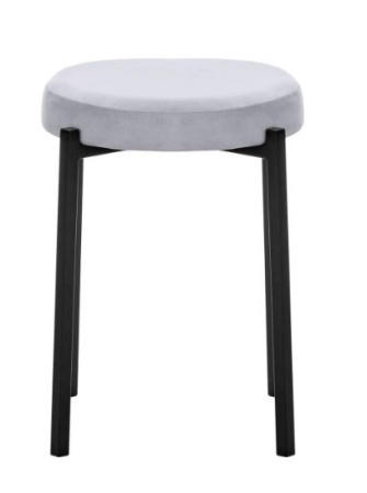 Табурет Авис металл черный,велюр Ultra Smoke Дым