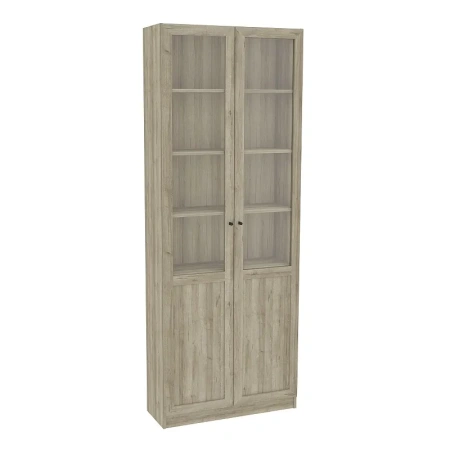 Харрис 32 (библиотека) Шкаф для книг двухстворчатый (Дуб серый Craft) 