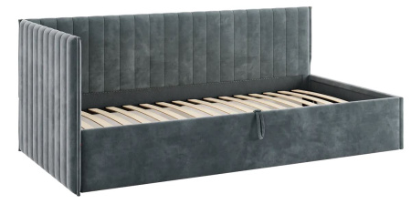 Кровать Твикс  (Тахта)  с подъёмным механизмом 90х200 см графит (велюр)