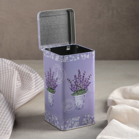 Банка для сыпучих продуктов "Лаванда 2" прямоуг d=9 см,