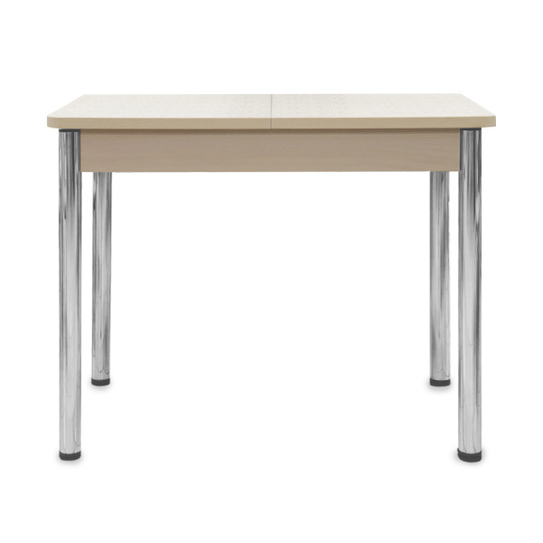 Стол Айсберг-мини PL 960(1260)*600, ЛДСП Дуб мол., пластик Бежевые цветы/нога ПРЯМ хром 4 Стол Айсберг-мини PL 960(1260)*600, ЛДСП Дуб мол., пластик Бежевые цветы/нога ПРЯМ хром 4