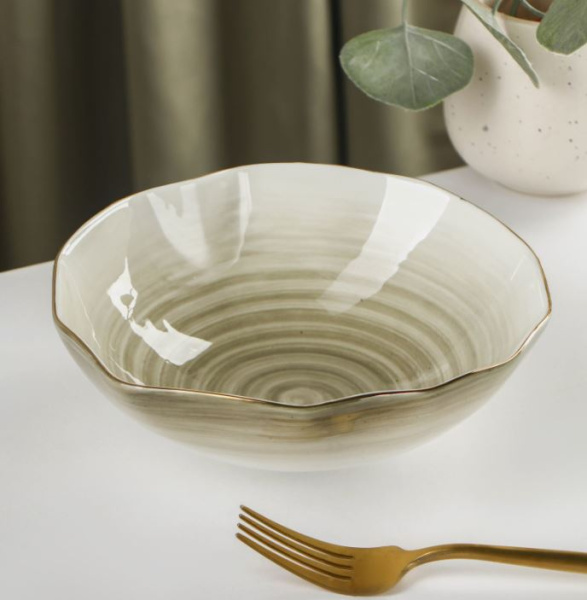 Салатник "Млечный путь" 22х7,7 см, цвет серый   7435989