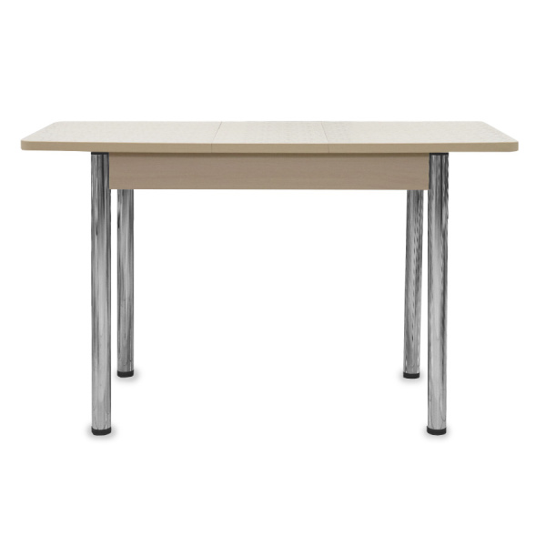 Стол Айсберг-мини PL 960(1260)*600, ЛДСП Дуб мол., пластик Бежевые цветы/нога ПРЯМ хром 4 Стол Айсберг-мини PL 960(1260)*600, ЛДСП Дуб мол., пластик Бежевые цветы/нога ПРЯМ хром 4