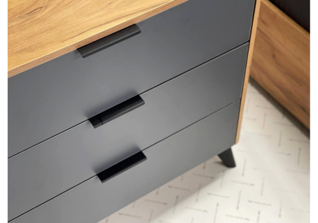 Адам Комод дуб крафт золотой/графит